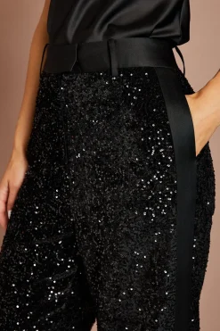 Pantalon Large À Paillettes