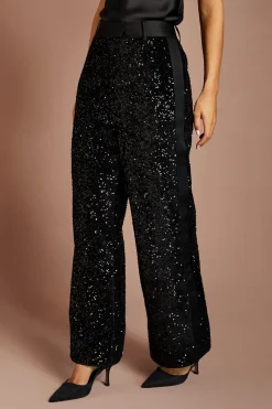 Pantalon Large À Paillettes