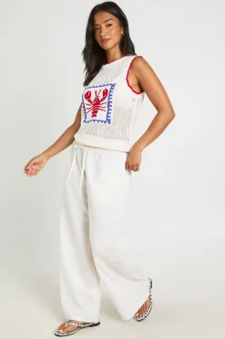 Pantalon Large Petite Aspect Lin