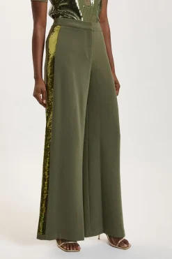 Pantalon Large Petite Avec Bande Latérale À Paillettes Exclusif