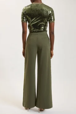 Pantalon Large Petite Avec Bande Latérale À Paillettes Exclusif