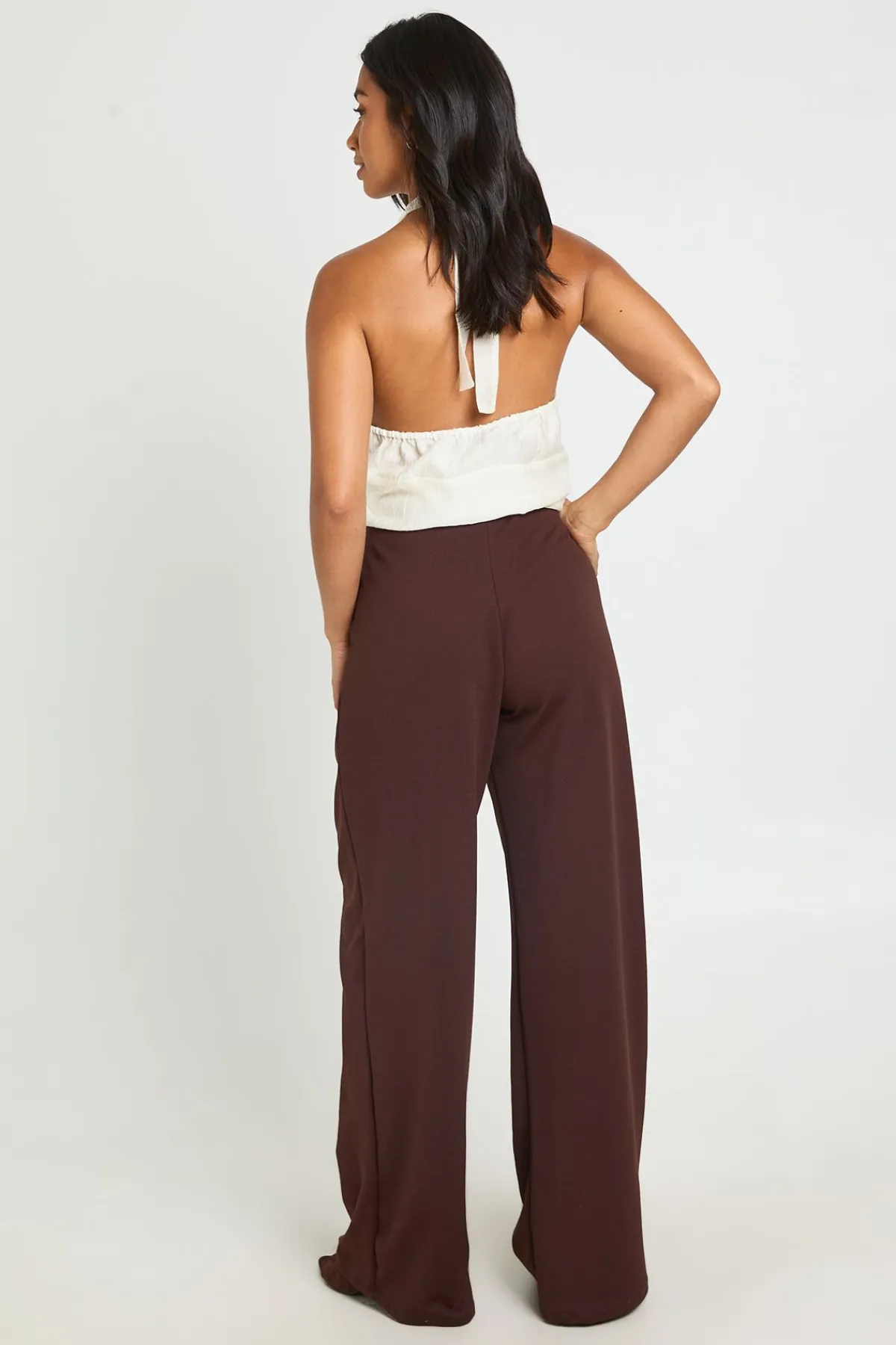 boohoo Pantalon Large Petite Basics<Femme Pantalons|Looks Chocolat