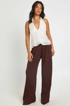 boohoo Pantalon Large Petite Basics<Femme Pantalons|Looks Chocolat