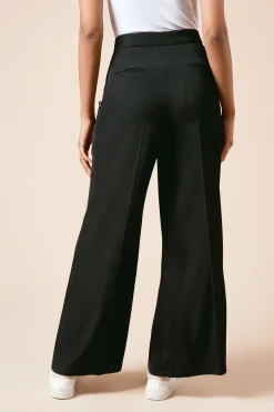 Pantalon Large Petite à Détails Boutons Militaires