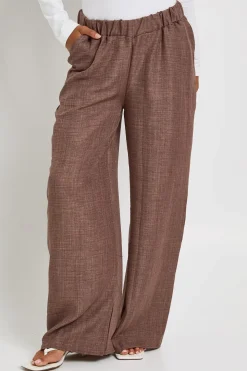 Pantalon Large Petite Effet Lin