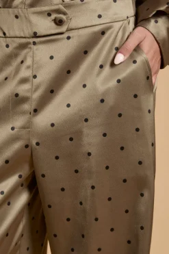Pantalon Large Petite En Crêpe Satiné À Pois