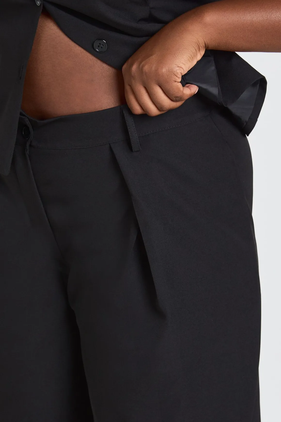 Pantalon Large À Pinces Frontales Extrêmes Grande Taille