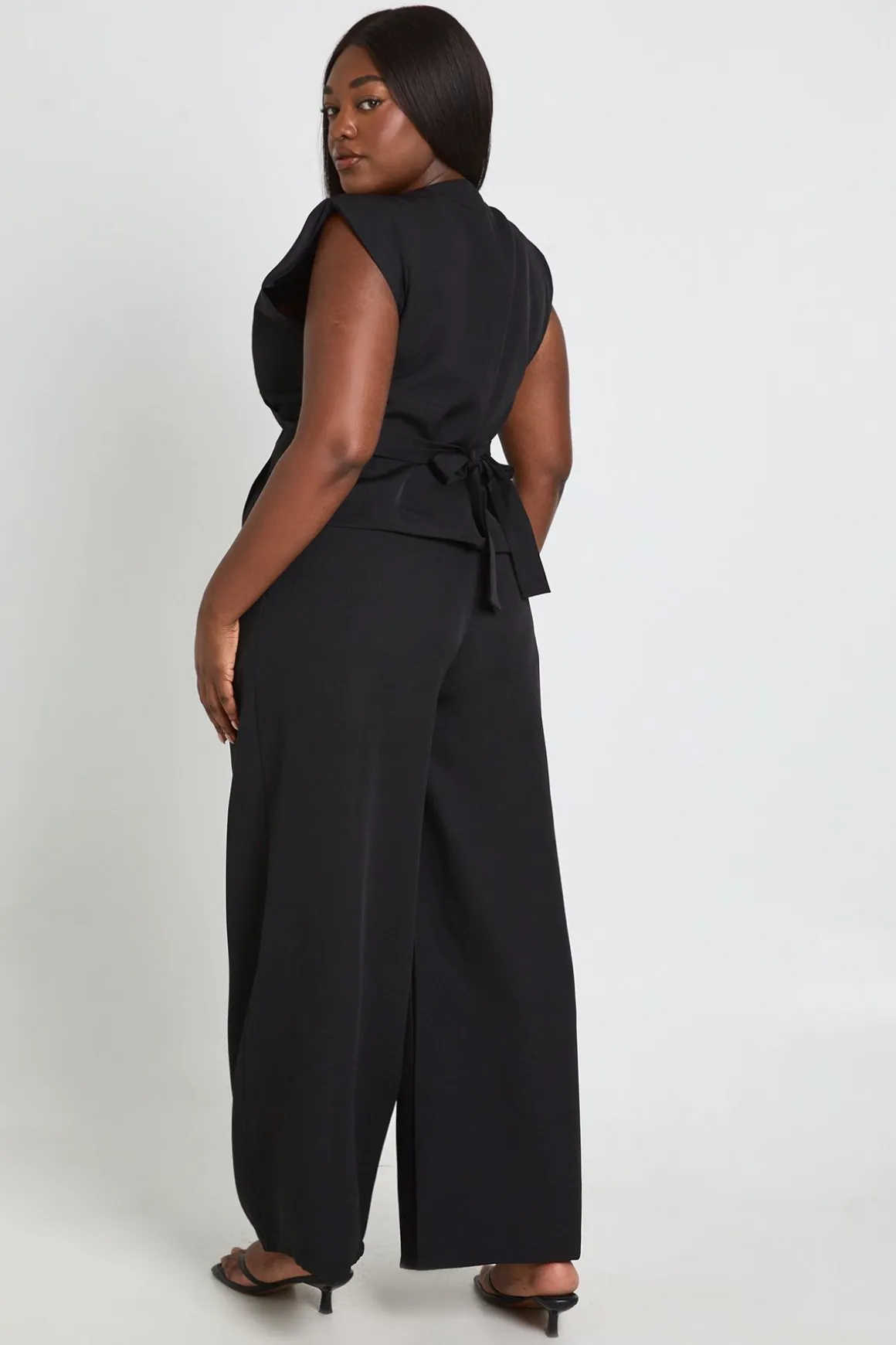 Pantalon Large À Pinces Frontales Extrêmes Grande Taille