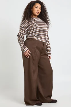 Pantalon Large à Plis Chiné Grande Taille