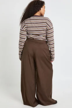 Pantalon Large à Plis Chiné Grande Taille