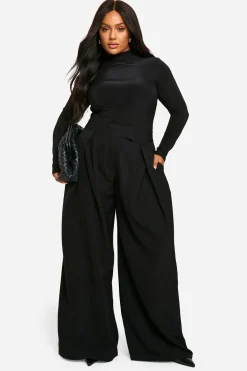 boohoo Pantalon Large À Plis Décontracté<Femme Pantalons