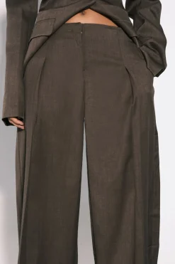 Pantalon Large à Plis Devant