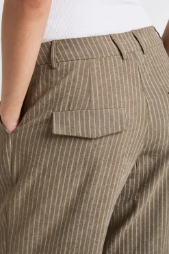 Pantalon Large À Plis Frontaux Effet Pêche