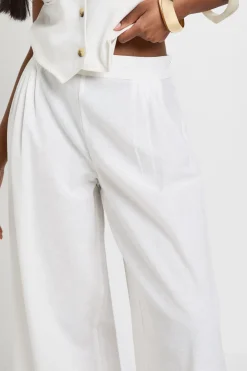 boohoo Pantalon Large Plissé Aspect Lin<Femme Pantalons|Tailleurs