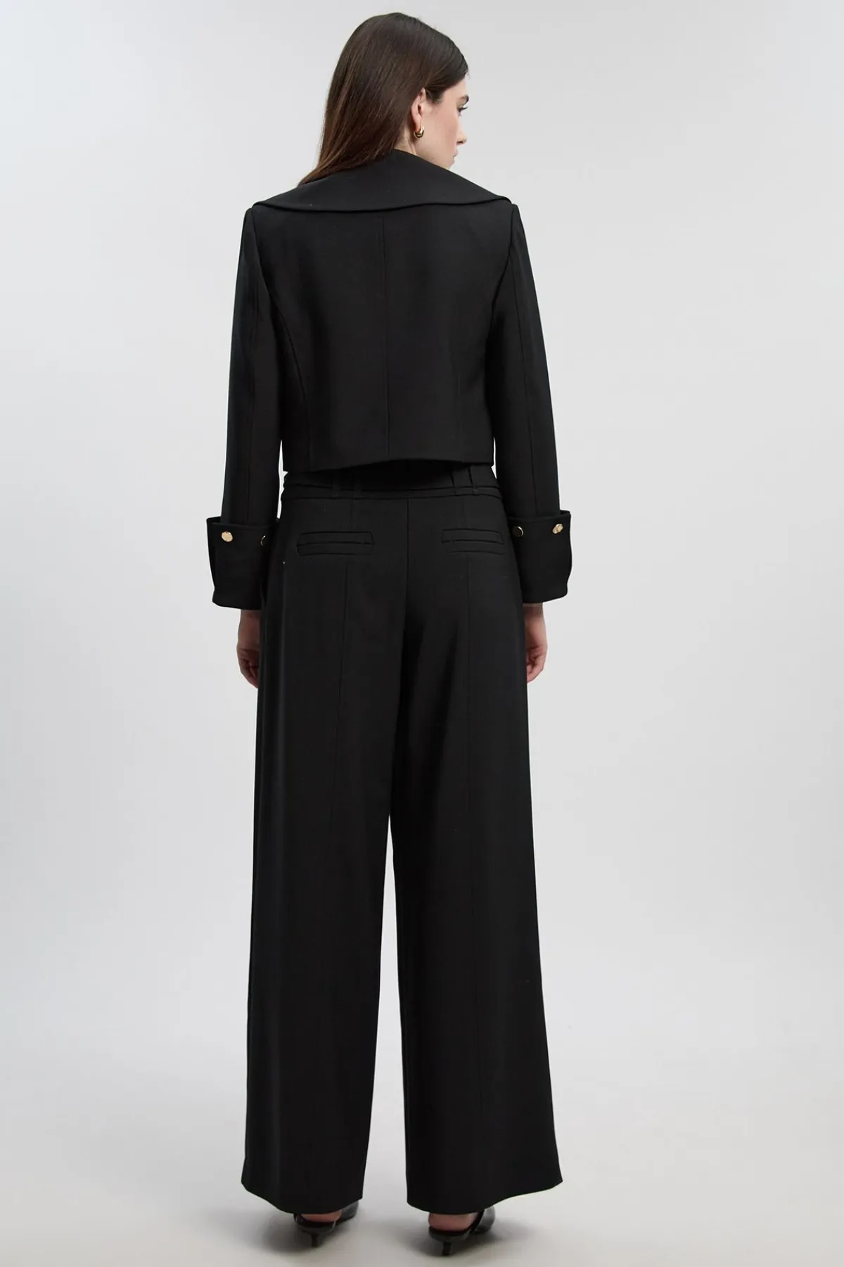 KarenMillen Pantalon Large Plissé Ceinturé Tailleur Raffiné<Femme Pantalons|Ensembles