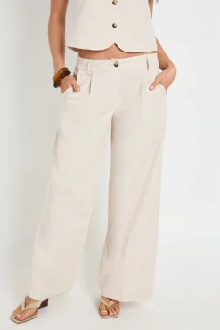 Pantalon Large Plissé À Coupe Ajustée