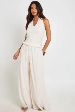 Pantalon Large Plissé À Effet Texturé