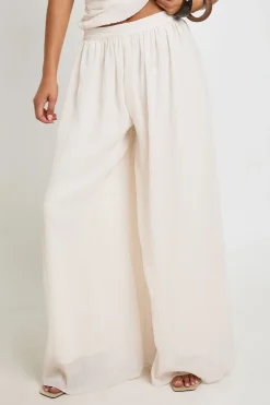 Pantalon Large Plissé À Effet Texturé
