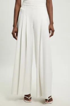 Pantalon Large Plissé En Crêpe Structuré Coupe Ajustée Petite