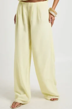 Pantalon Large Plissé En Mousseline