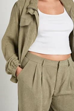 boohoo Pantalon Large Plissé Grande Taille En Crêpe Pêche<Femme Pantalons