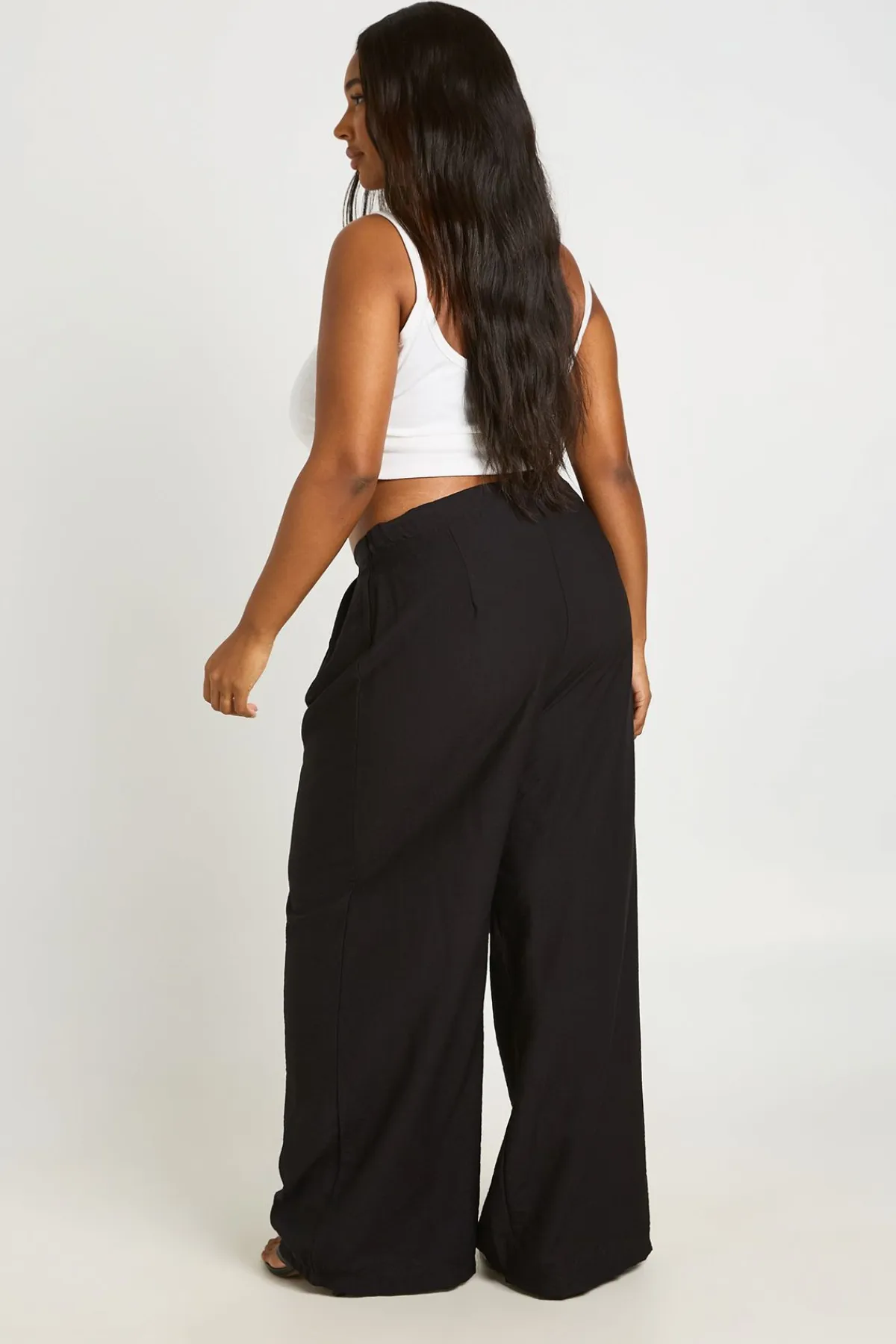 boohoo Pantalon Large Plissé Grande Taille<Femme Pantalons