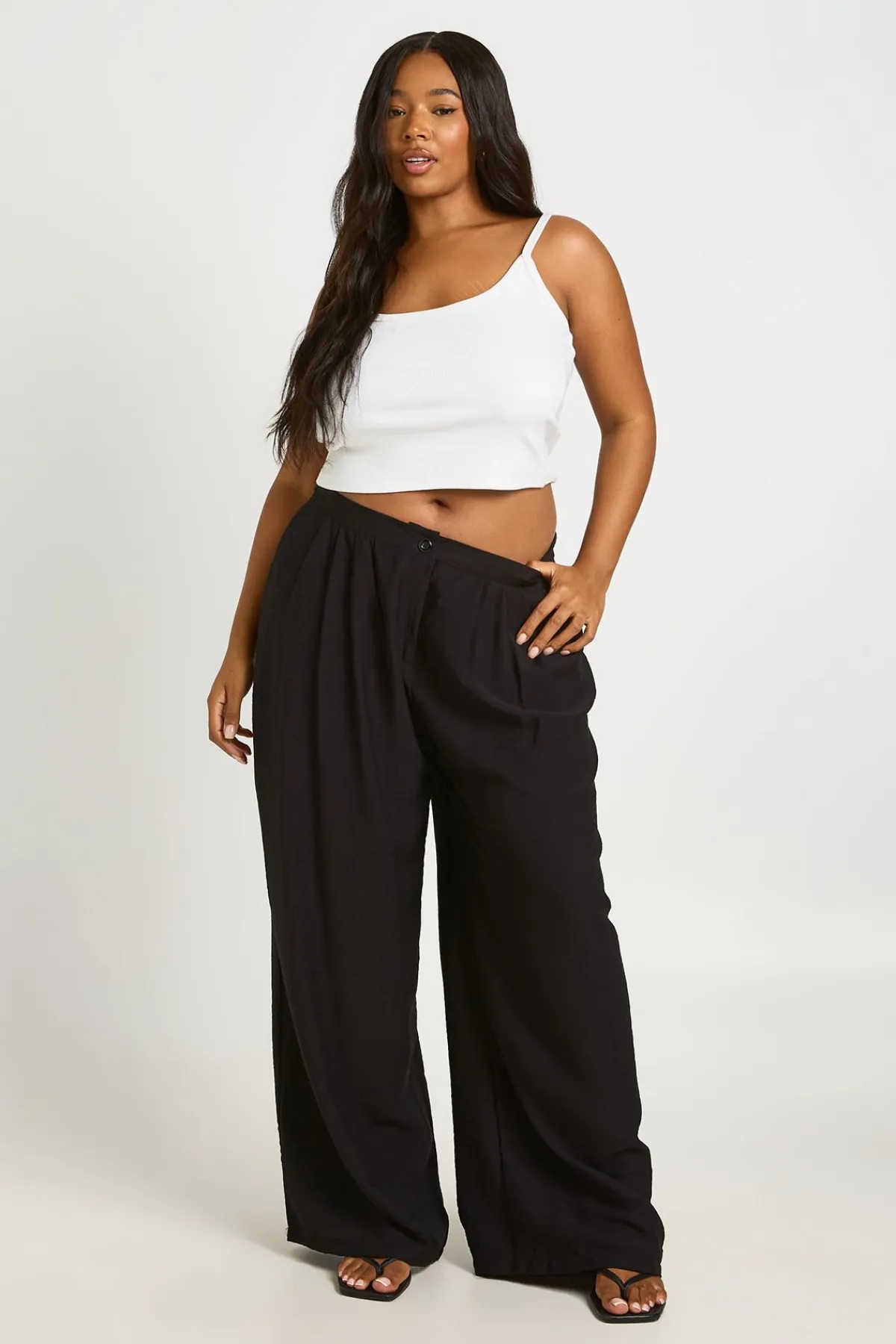 boohoo Pantalon Large Plissé Grande Taille<Femme Pantalons