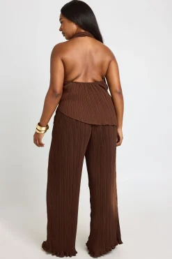 Pantalon Large Plissé Grande Taille