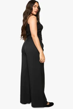 Pantalon Large Plissé À Jambes Évasées Et Coupe Tailleur Extrême