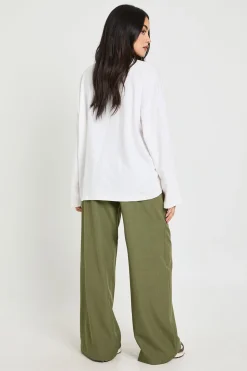 Pantalon Large Plissé Tissé À Coupe Ajustée