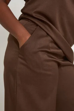 boohoo Pantalon Large Plissé Tissé Grande Taille<Femme Pantalons|Looks Chocolat