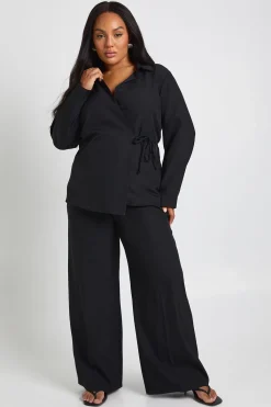 boohoo Pantalon Large Plissé Tissé Grande Taille<Femme Pantalons