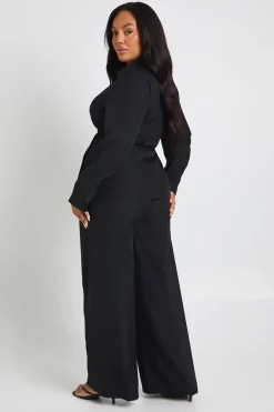 boohoo Pantalon Large Plissé Tissé Grande Taille<Femme Pantalons
