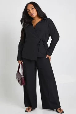 boohoo Pantalon Large Plissé Tissé Grande Taille<Femme Pantalons