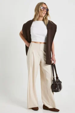 Pantalon Large Plissé Tissé Petite
