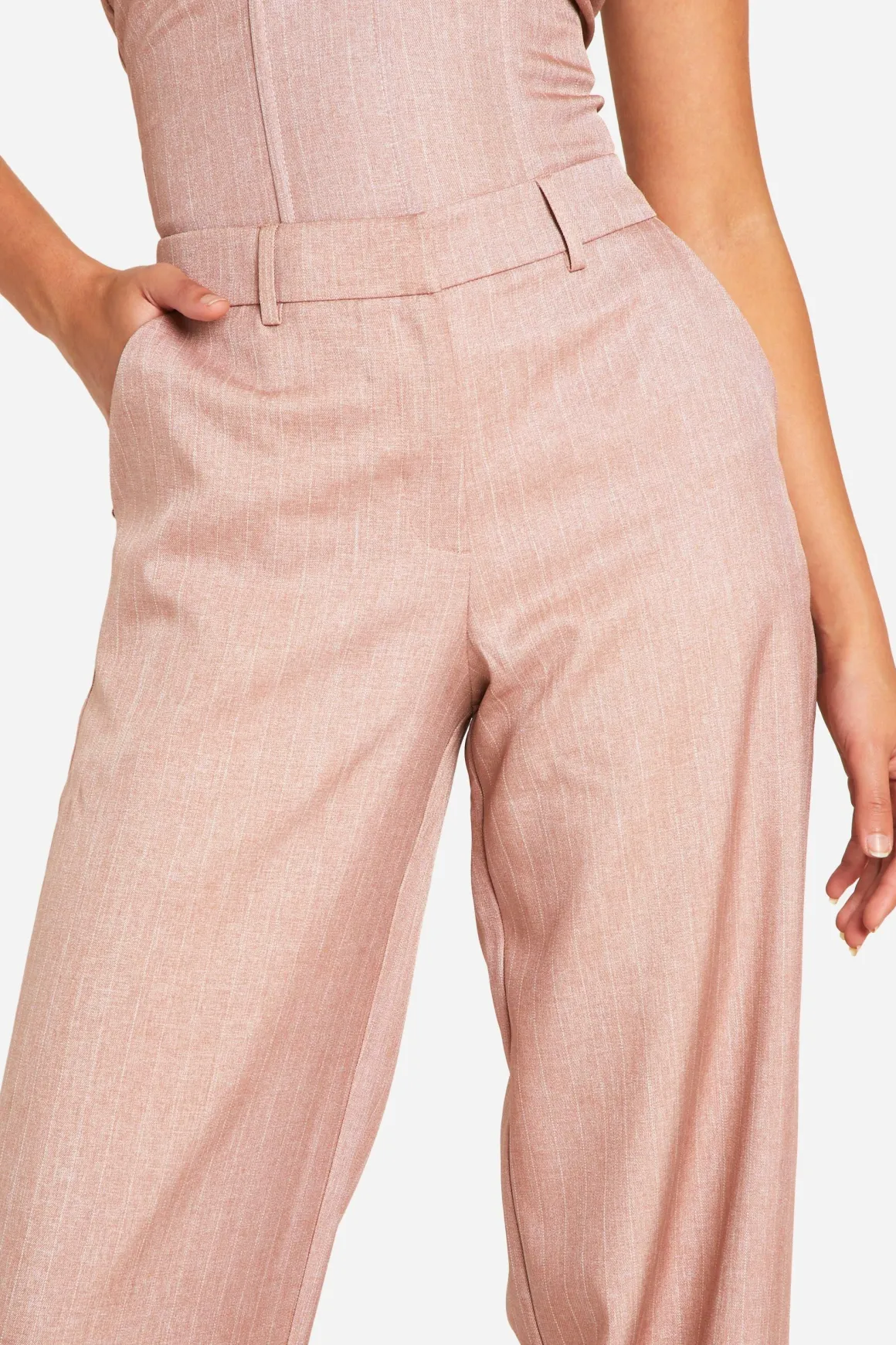 Pantalon large premium à rayures fines