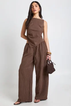 Pantalon Large à Rayures