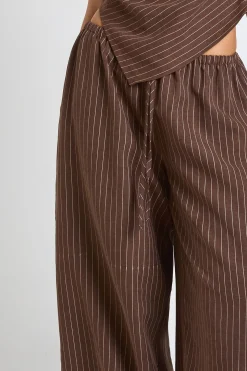 Pantalon Large à Rayures