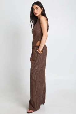 Pantalon Large à Rayures