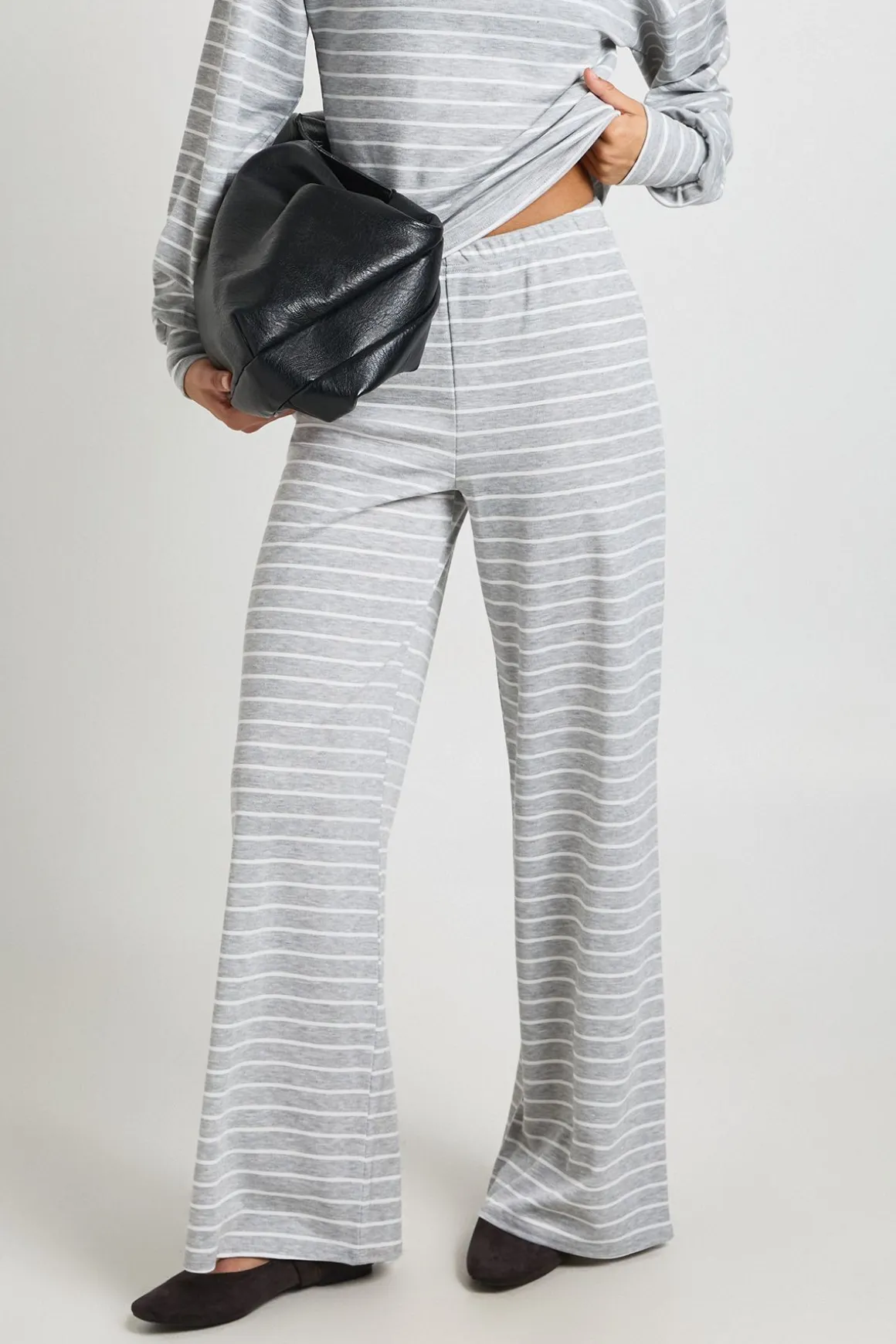 Pantalon Large À Rayures