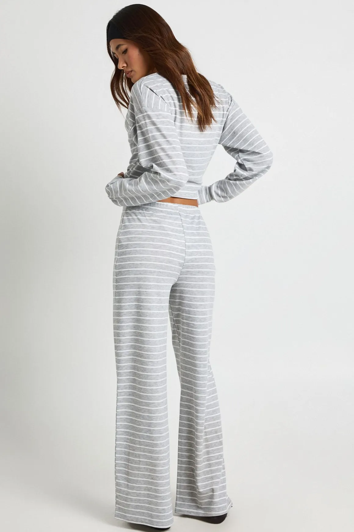 Pantalon Large À Rayures