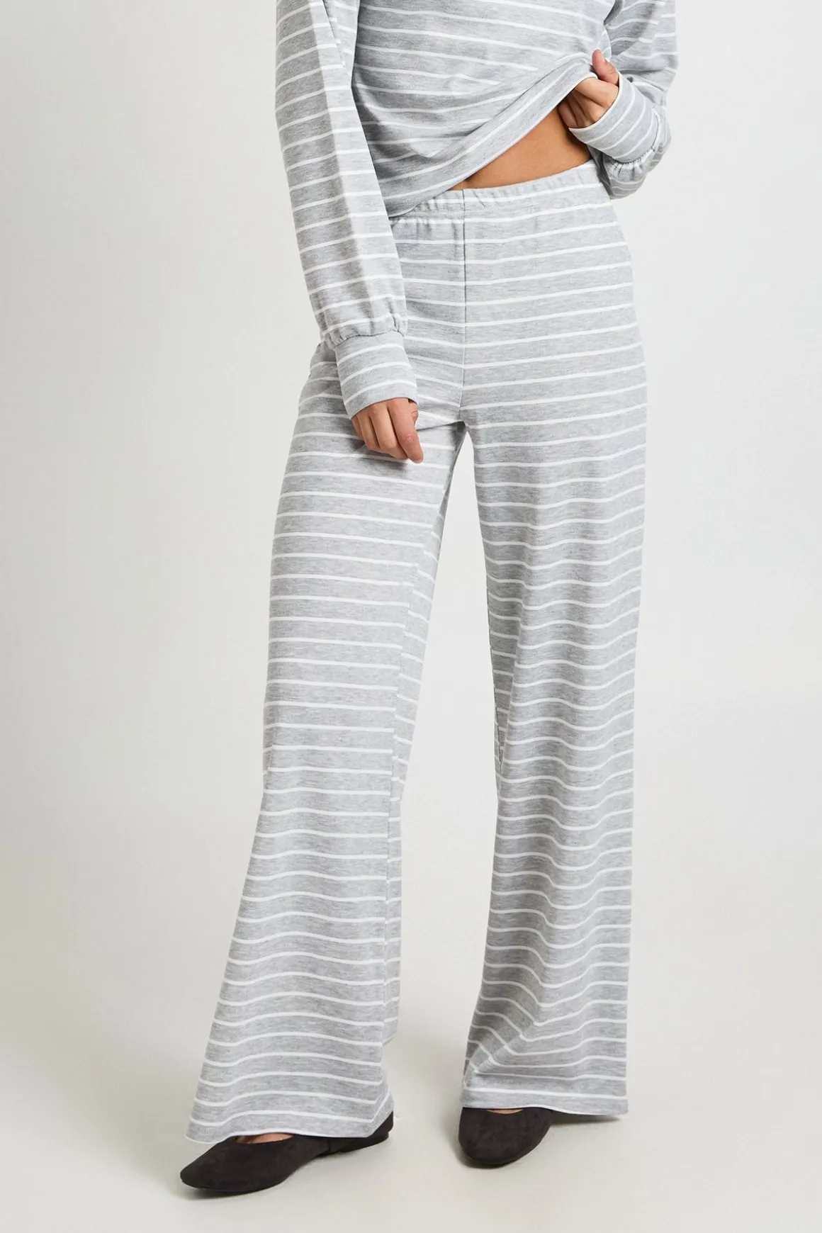 Pantalon Large À Rayures