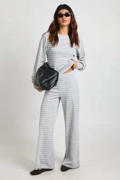 Pantalon Large À Rayures