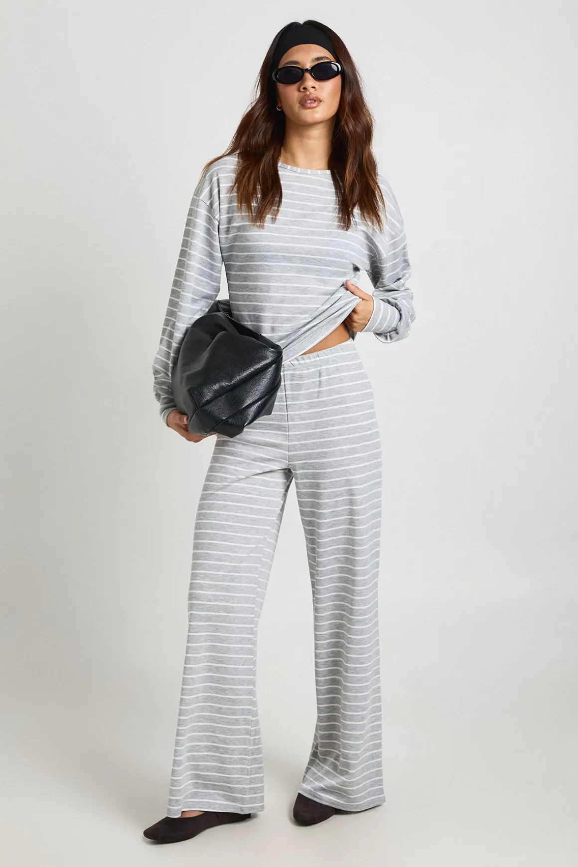 Pantalon Large À Rayures