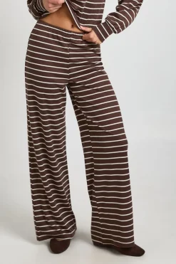 Pantalon Large À Rayures