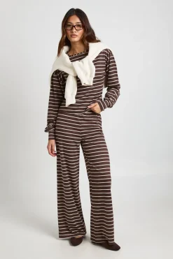 Pantalon Large À Rayures