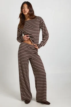 Pantalon Large À Rayures