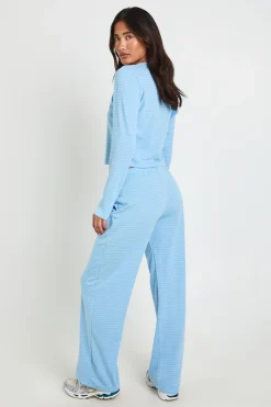 Pantalon Large À Rayures Avec Ceinture Minimaliste
