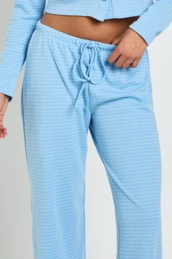 Pantalon Large À Rayures Avec Ceinture Minimaliste