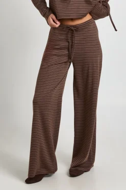 Pantalon Large À Rayures Avec Cordon De Serrage